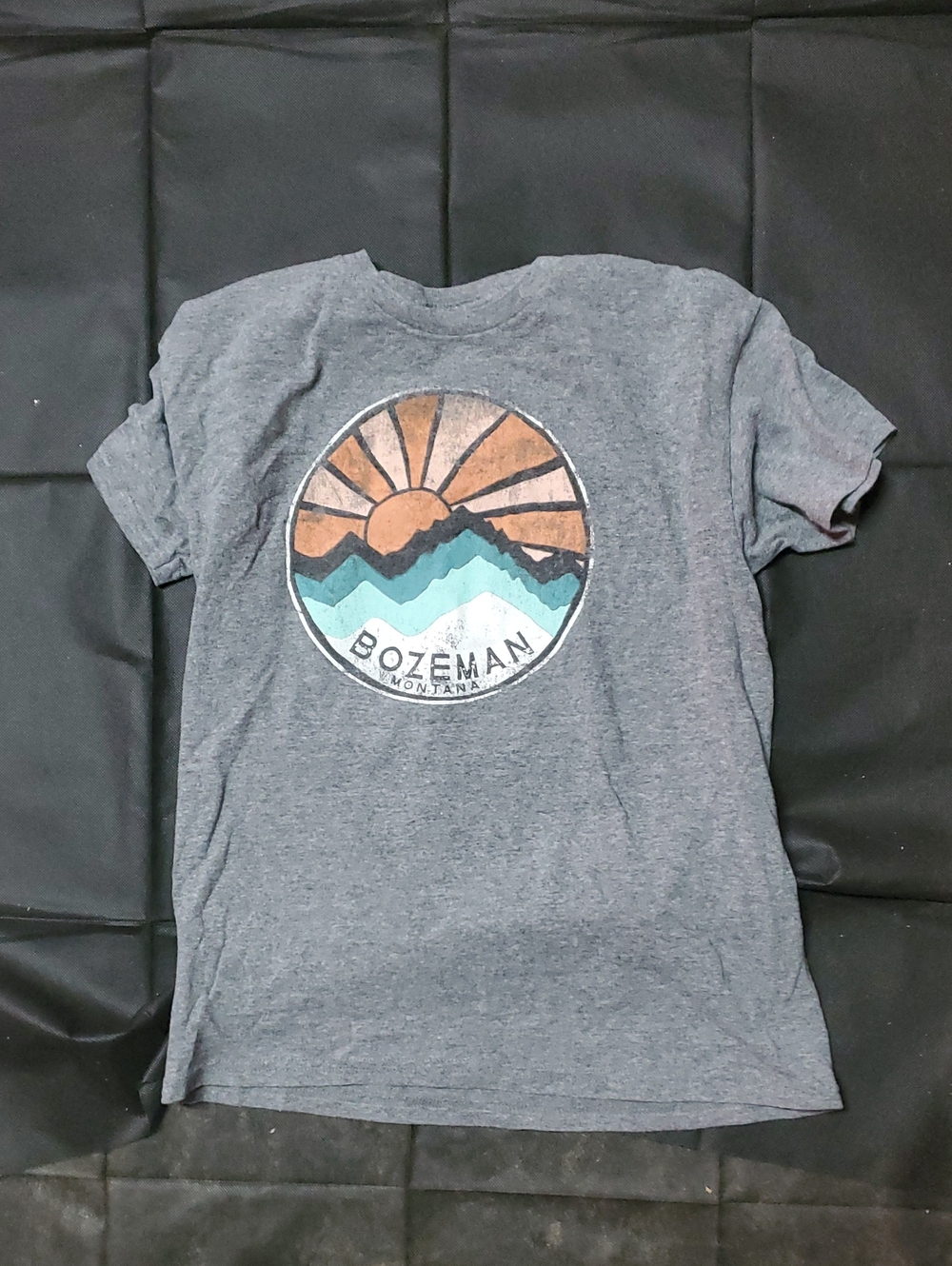 Graphic Tee - Gray with Mountain Sunrise